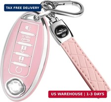 QBUC for Nissan Key fob Cover,Soft TPU 360 Car Key Case Protector with Keychain