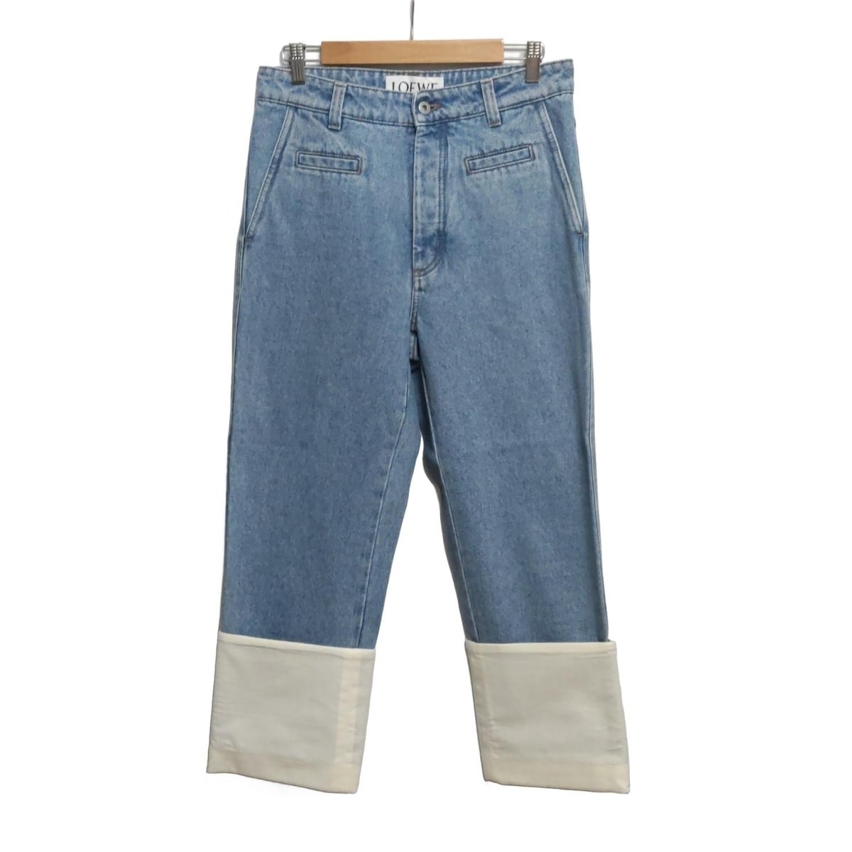 Auth LOEWE Fisherman Stonewashed denim S2292113IB Navy Cream