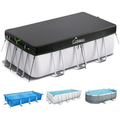 UV Resistant 12x18 FT Pool Cover with Luminous Ground Nails