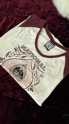 NFR National Graphic Raglan Tank - Cream & Maroon