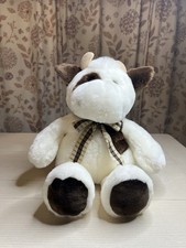 Vintage Aurora Cow Soft Plush Animal White And Brown 19