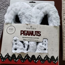 NEW WARMIES “PEANUTS” MICROWAVABLE SLIPPERS Sz 6-10 Warming Weighted Scented