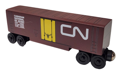 Handcrafted American CN Hi-Cube Boxcar Yellow Door Wooden Canadian