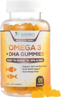Omega 3 Fish Oil Gummies, Heart Healthy Omega-3 Gummy Supplement for Men and Wom