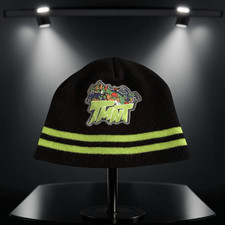 Youth Teenage Muntant Ninja Turtles Knit Logo Black Green Stripe Beanie