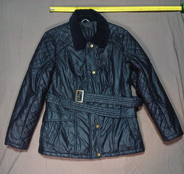 Women M&S Jacket Black Cotton 40 / L / 48