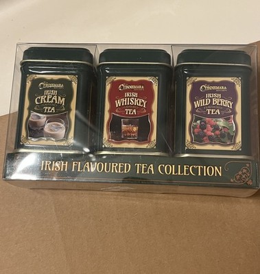 Irish Tea Collection 3 Tins Each 8 Tea Bags New Sealed Cream Whiskey Wild Berry