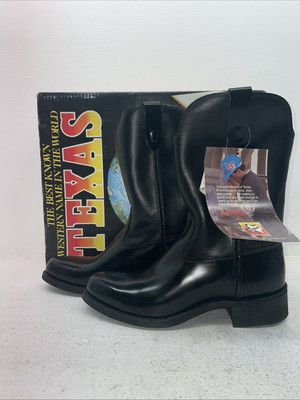 New Men s Black Texas Brand Cowboy Boots. 8060 8.5 8 1/2 D. 3-10 