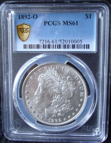 1892-O Morgan Silver Dollar - PCGS MS 61 - Gold Shield