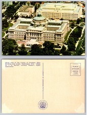 Vintage Library of Congress Washington DC Aerial View Postcard Unposted