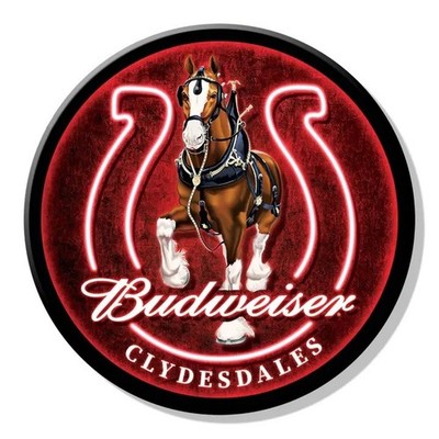 3 Inch Round Refrigerator Magnet: Budweiser Clydesdales