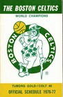 1976-77 Boston Celtics pocket schedule sponsored by Tuborg Gold / Colt 45 — photo 1