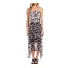 Karen Kane Women's Mixed Print Cami Floral Slip Dress Size L Color Black/Whited