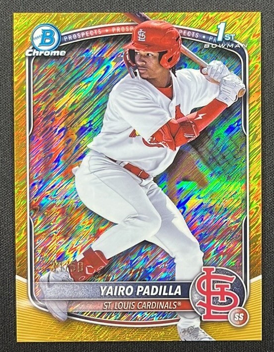 2025 Bowman Chrome Prospects 1st #BCP-236 Yairo Padilla Gold Shimmer /50
