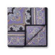 100 Silk Purple Paisley Pocket Square Men's Handkerchief Hanky Wedding Gift 17"