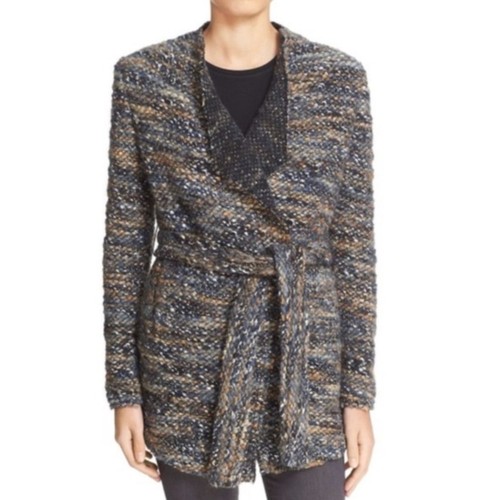 IRO Campiaspe Multicolor Tweed Belted Jacket Women's Size 36 - Picture 10 of 10