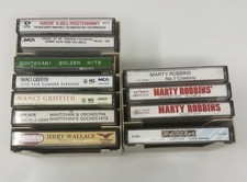 Vintage 11 Cassette Tape Lot Country Easy Listening Marty Robbins Nanci Griffith
