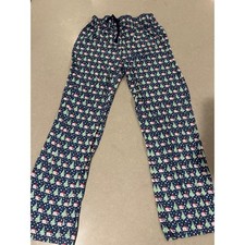Vineyard Vines Kids Christmas Whale Tree Pajama Pants SizeL Navy Blue Drawstring