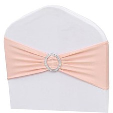 Pack Spandex Chair Sashes Bows Stretch Baby Pink Chairs Bands 50 Blush Pink