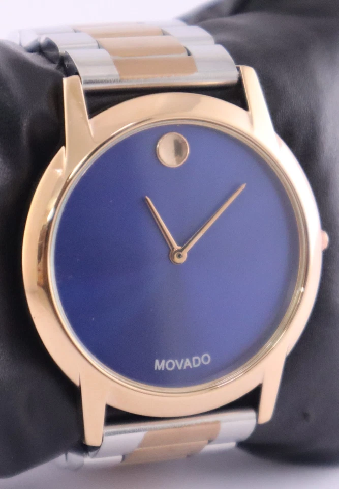 Reloj Pulsera Casual MOVADO Cuarzo Esfera Azul Excelente Funcionamiento Mujer "Mantente Elegante" Foto 3 de 4
