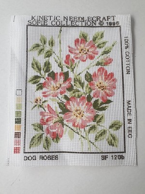 Kinetic Needlecraft Sofie Collection Hund Rosen kleiner Wandteppich Nadelspitze Leinwand