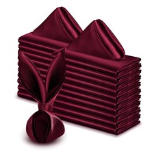 50 Pack Burgundy Satin Napkins 20x20 Inch Square Table Restaurant Banquet