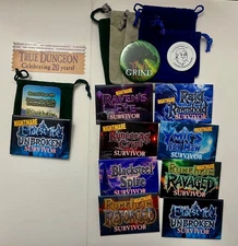 True Dungeon Gamehole Con Eldest Ice Unbroken Unused XP Card Pin + VTD Pin Lot