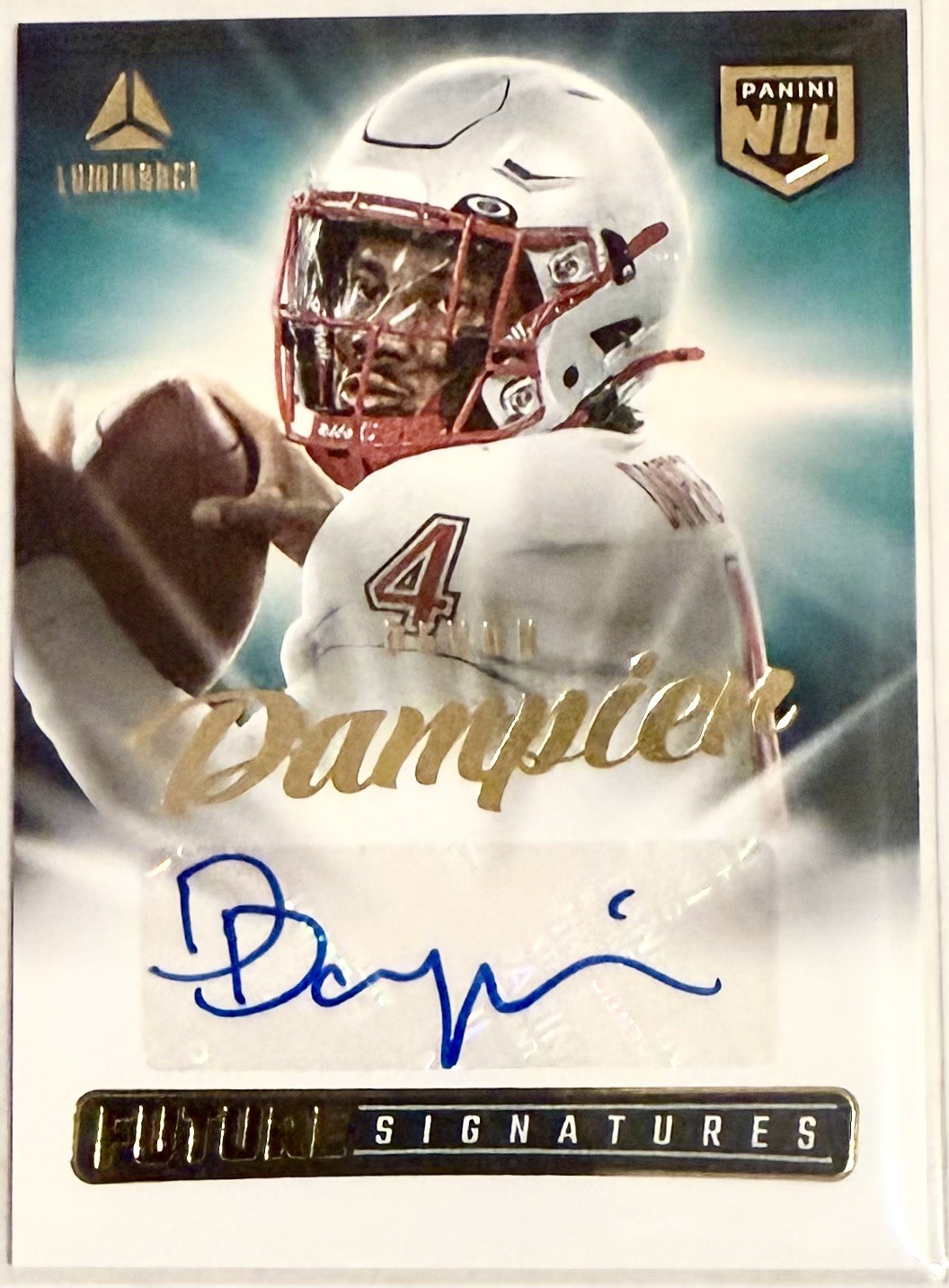 Devon Dampier 2025 Luminance Future Signatures NIL Auto Gold Utah Utes