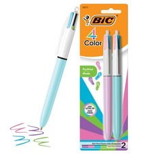 Bic 4-Color Fashion Ballpoint Pens, Medium Point 1.0Mm , 4 Colorful I