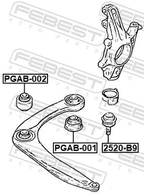 2520-B9 SUSPENSION BALL JOINT FEBEST FOR CITROËN BERLINGO BERLINGO FIRST MPV - Picture 3 of 6