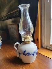 Salmon Falls 1995 Blueberry Vine Stoneware Oil Lamp By David Sollenberger