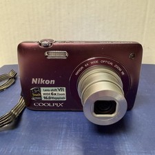 Nikon COOLPIX S4300 16MP Digital Camera Plum Touchscreen 6X Zoom Tested Works