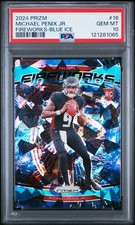 2024 Panini Prizm - Fireworks Michael Penix Jr. Blue Ice Prizm /99 (RC) PSA 10