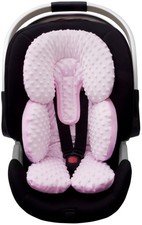 Infant Car Seat Head Neck Support, Soft Minky Insert, Pink