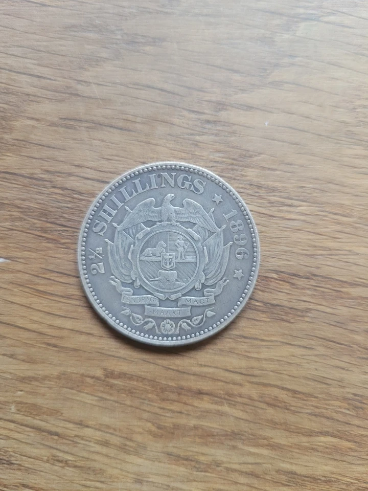 Afrique Du Sud Pièce Argent De 2 1/2 Shillings 1896 P3441 - Photo 2/2
