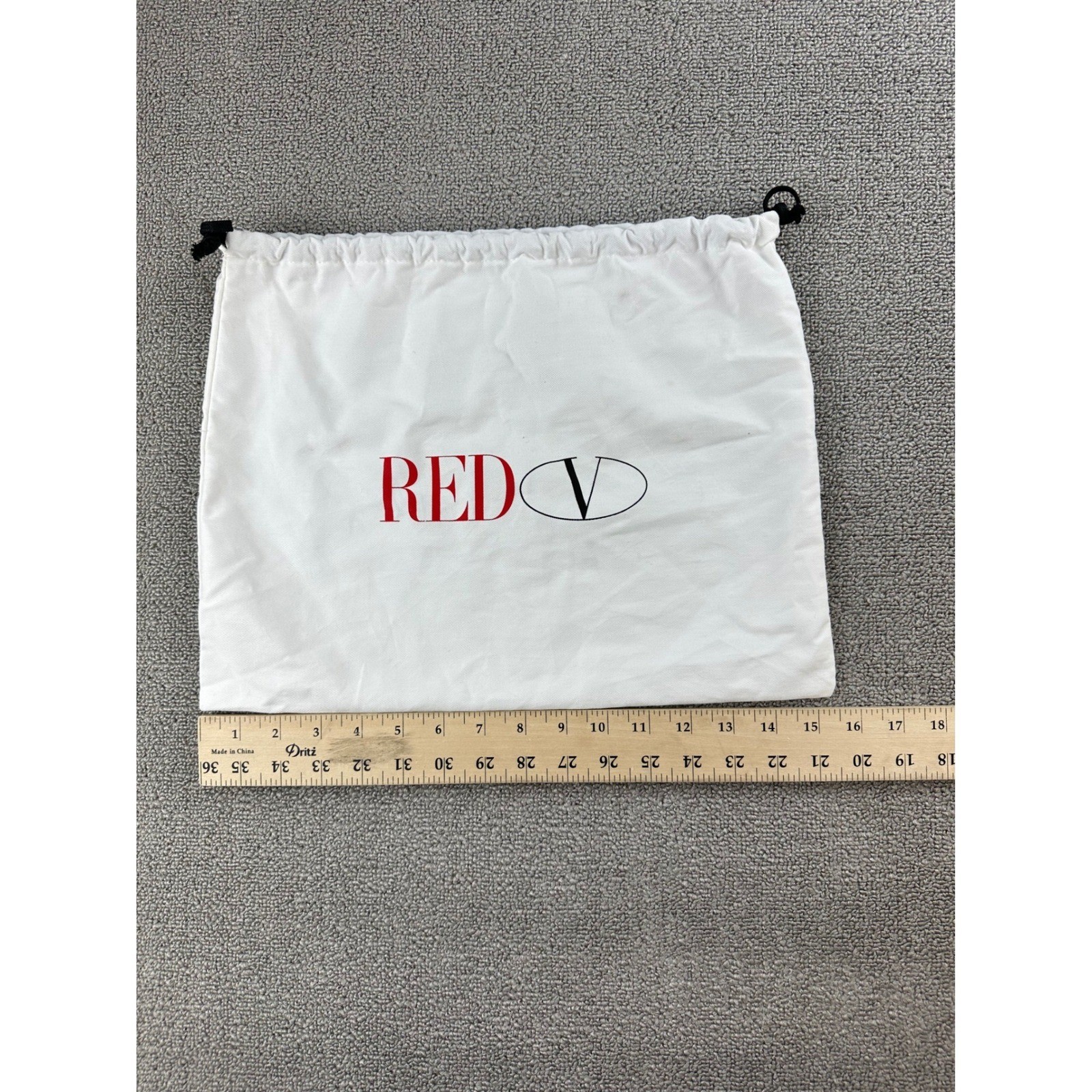 RED Valentino Dust Bag White Cotton Drawstring  REDV Logo Large 15.5x12 thumbnail 3