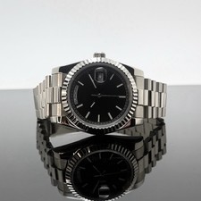 Orologio Mod Quadrante Nero 36mm Stile President Personalizzato con Automatico NH36