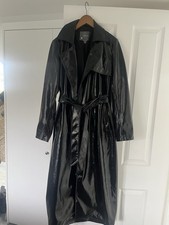 Anthropology Women’s Black PCV Uber Chic Trenchcoat Size 12 New Without Tags