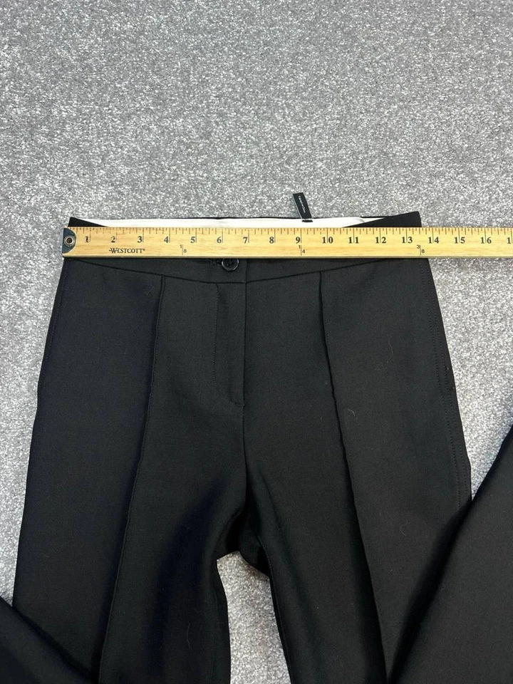 Pantalones Theory Cardinal para mujer 0 negros Canton Bistretch tiro medio plisados pierna acampanada Foto 3 de 4