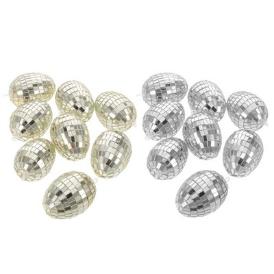 8pcs Easter Egg Decorations Spring Eggs Hanging Party Disco Mirror Eggs Decor