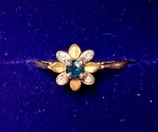 Vintage 18ct Sapphire & Diamond Ring Size O - Wt 2.41g - c.1971  * NEW PRICE *