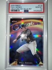 2025 Topps Finest Paul Skenes Creators Sky Blue Refractor /150 PSA 10 GEM MT