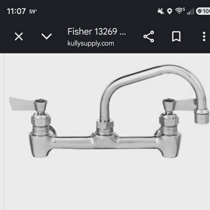 Fisher 13269 Backsplash Faucet 8 in Centers 12 in Swing Spout Lever Handle