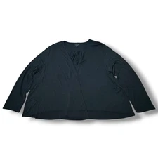 J.Jill Wearever Collection Cardigan Black Top Knit Stretchy Plus Size Women’s 3X