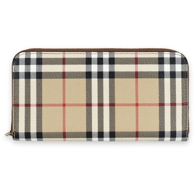 Burberry Damen Geldbörse Vintage Check Around Zip Long (Beige) 142960802 [U]
