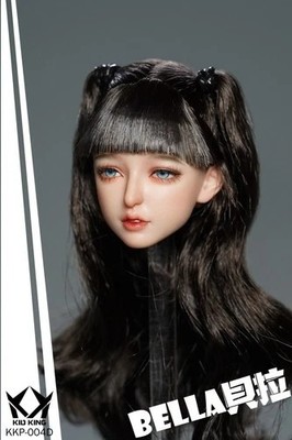 KID KING KKP004D 1/6 Female Bella Head Sculpt ponytail For 12'' Action Figure Toy