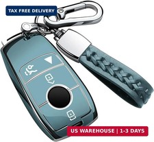 Compatible with Mercedes Benz Key Fob Cover with Keychain,Soft TPU 360 Degree Pr
