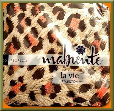 Mabiente la vie Animal Print |  Papierservietten nachhaltig 20 Stück 33 x 33 cm