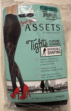 Spanx Love Assets Flipside Diamond Reversible Shaping Tights Black Size 3 New