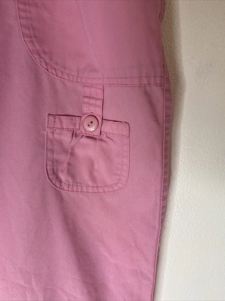 Calça cargo média com cordão rosa uniforme médico parte inferior esfoliante cruz branca - Imagem 2 de 4